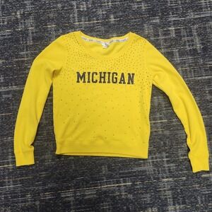 VS Pink Michigan Wolverines Women's M Yellow Rhinestone Sweatshirt